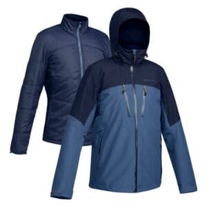 3-in-1-Jacke Travel 500 wasserdicht Komfort bis -10 °C Herren blau