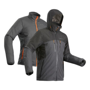 3-in-1-Jacke Travel 500 wasserdicht Komfort bis -10 °C Herren schwarz