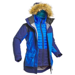 3-in-1-Parka Trekking Arctic 900 wasserdicht vielseitig Damen blau