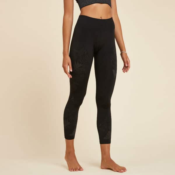 7/8-Leggings Yoga nahtlos schwarz/anthrazit