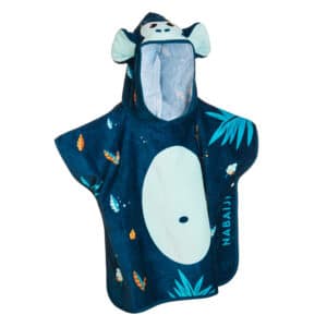 Bade-Poncho Baumwolle Affe Baby dunkelblau