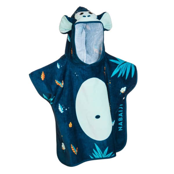 Bade-Poncho Baumwolle Affe Baby dunkelblau