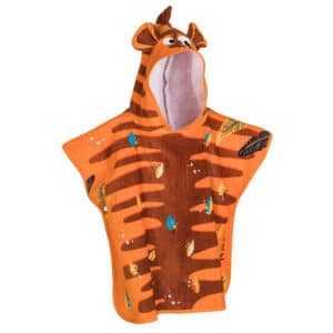 Bade-Poncho Baumwolle Tiger Baby orange/braun