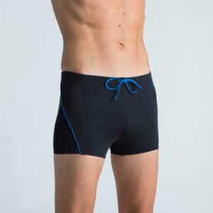 Badehose Boxer 100 Plus Herren schwarz/blau