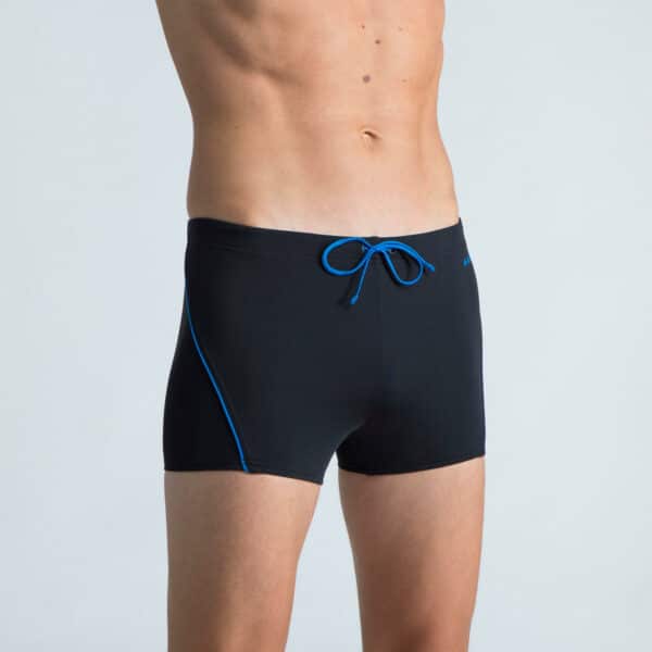 Badehose Boxer 100 Plus Herren schwarz/blau