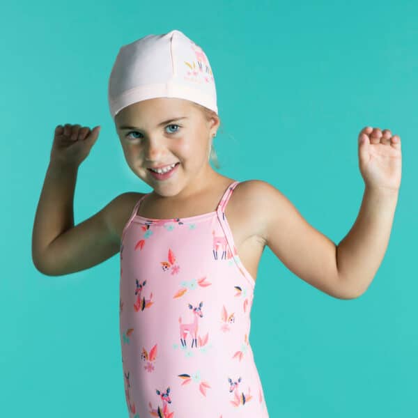 Badekappe Stoff Print Gazelle Baby rosa