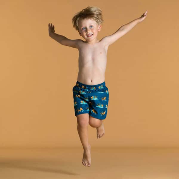 Badeshorts Print Tiger Baby/Kinder dunkelblau