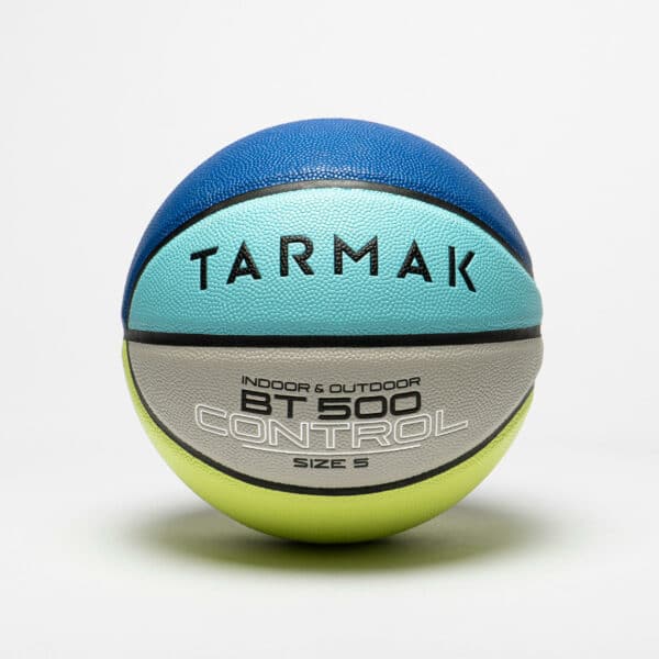 Basketball BT500 Grösse 5 grau/gelb