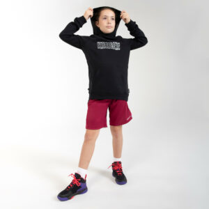 Basketball Wendeshorts SH500R Kinder bordeaux/weiss