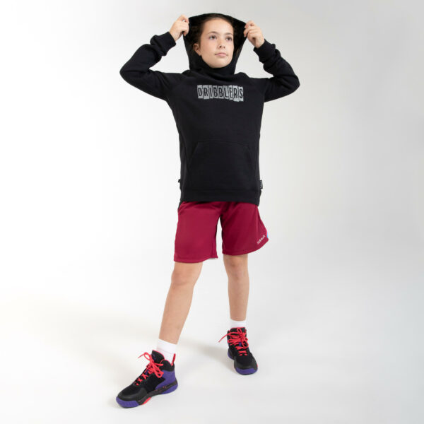 Basketball Wendeshorts SH500R Kinder bordeaux/weiss