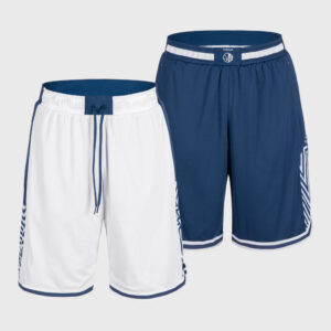 Basketballshorts wendbar SH500R Herren weiss/marineblau