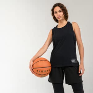 Basketballtrikot ärmellos T500 Damen schwarz