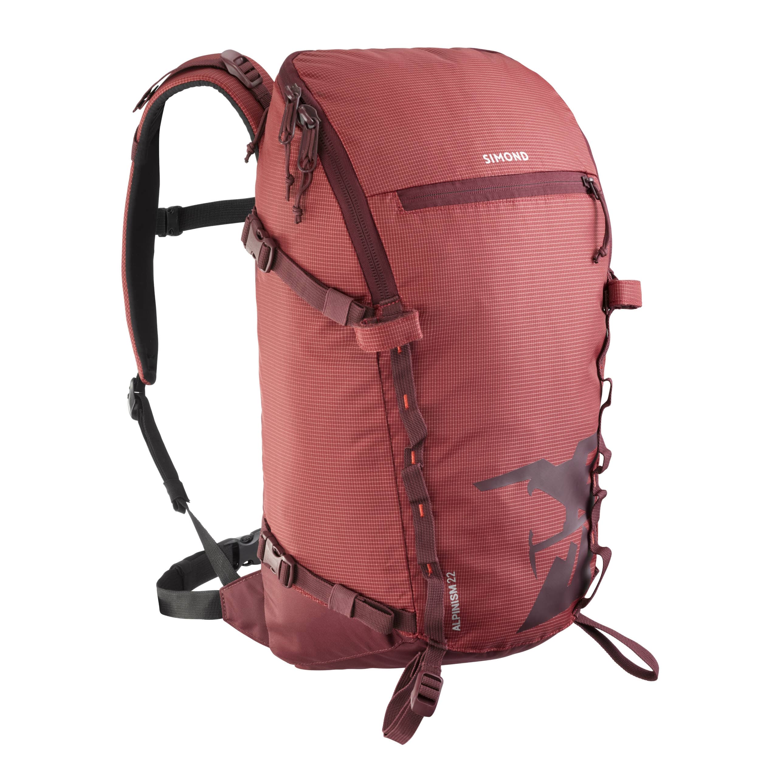 Bergsteiger-Rucksack Alpinism 22 bordeauxrot