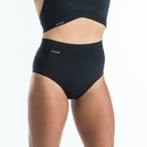 Bikini-Hose Damen hoher breiter Taillenbund Rosa schwarz