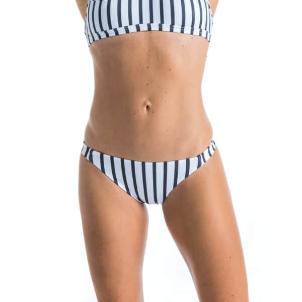 Bikini-Hose Damen schmaler Rand Aly Marin weiß/grau