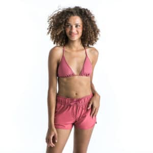 Bikini-Oberteil Damen Triangel mit Formschalen gerippt Mae rosa