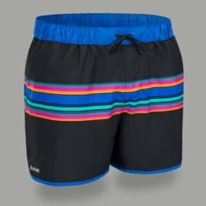 Boardshorts 100 kurz Surfen Sunstripe schwarz