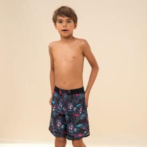 Boardshorts 500 schwarz/rosa