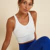 Bustier lang dynamisches Yoga Damen weiss