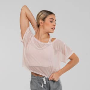 Crop Top Modern Dance Ajourgewebe Damen rosa