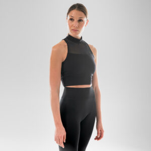 Crop-Top Modern Dance mit Stehkragen Damen schwarz