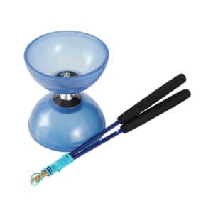 Diabolo 500 blau mit Kugellager Handstäbe aus Glasfaser + Transportbeutel