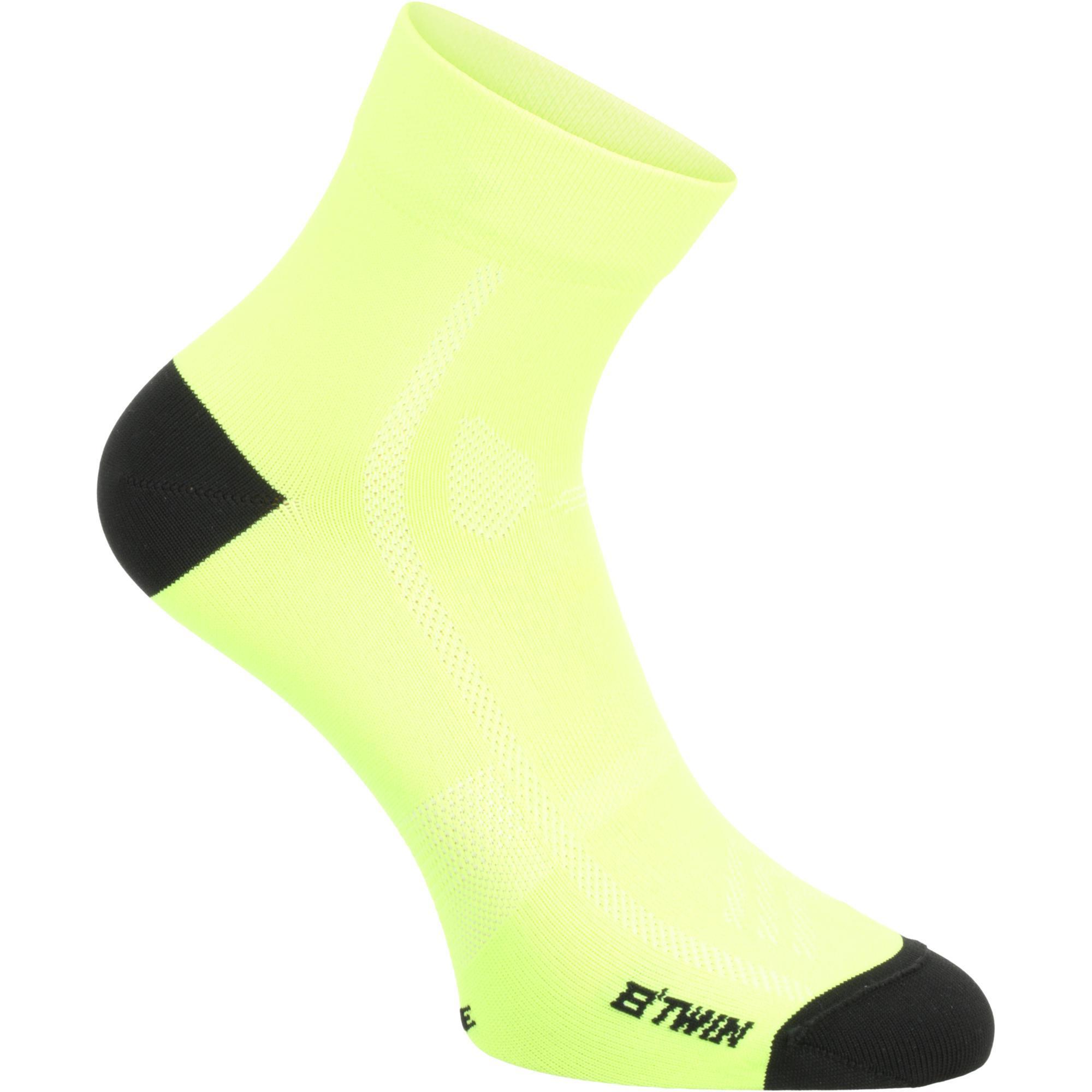 Fahrrad-Socken Rennrad RR 500 neongelb