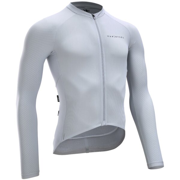 Fahrradtrikot Rennrad langarm Racer Ultralight Herren grau