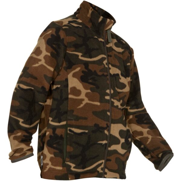 Fleecejacke 100 Kinder Camouflage grün und braun