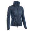 Fleecejacke Reiten 500 Bi-Material Damen marineblau
