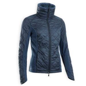 Fleecejacke Reiten 500 Bi-Material Damen marineblau