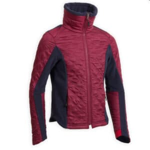 Fleecejacke Reiten 500 Warm Bi-Material Kinder marineblau/bordeaux