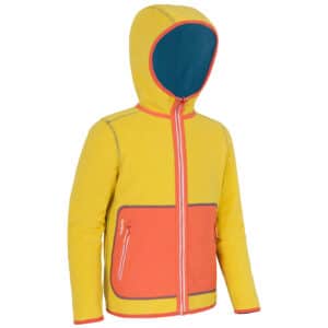 Fleecejacke Segeln Sailing 500 warm wendbar Kinder gelb/blau/rot