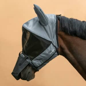 Fliegenmaske Pony/Perd mit Kopfreif grau