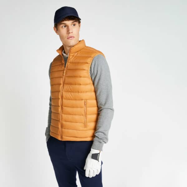 Golf Daunenweste MW500 Herren haselnuss