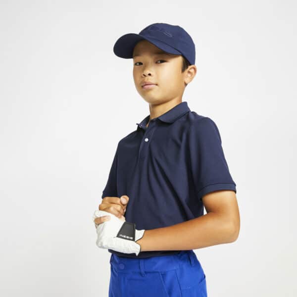 Golf Poloshirt Kurzarm MW500 Kinder marineblau