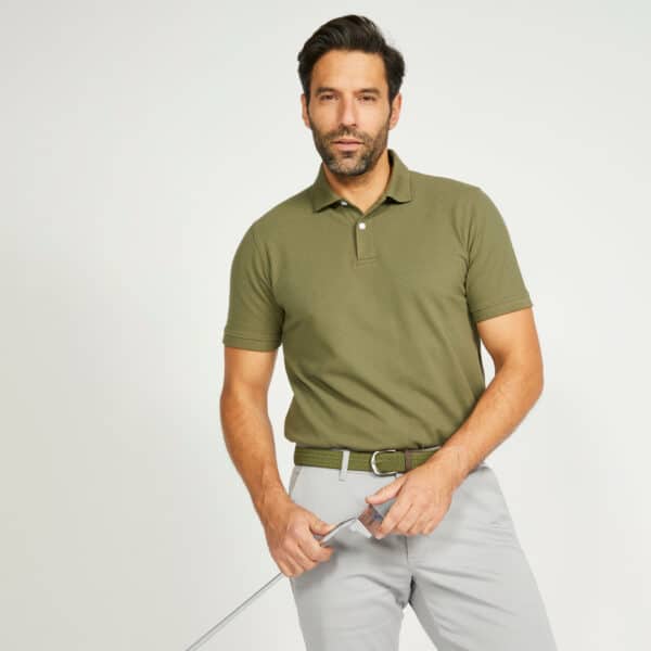 Golf Poloshirt kurzarm MW500 Herren khaki