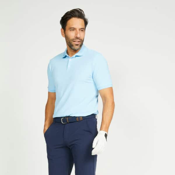 Golf Poloshirt kurzarm WW500 Herren hellblau