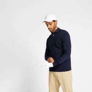 Golf Pullover V-Ausschnitt MW500 Herren marineblau