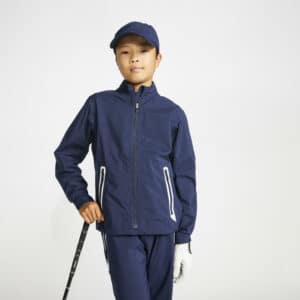 Golf Regenjacke wasserdicht RW500 Kinder marineblau