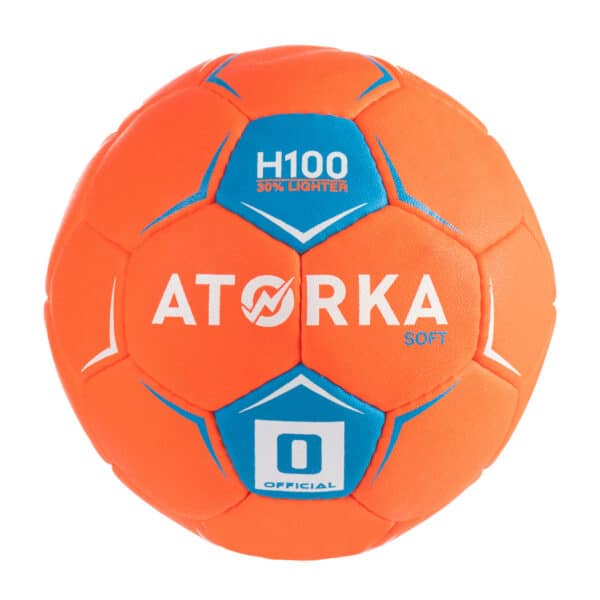 Handball H100 Soft Größe 0 Kinder orange