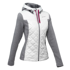 Hybrid-Sweatshirtjacke Naturwandern NH100 Damen grau