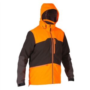 Jagdjacke Softshelljacke 500 orange/braun