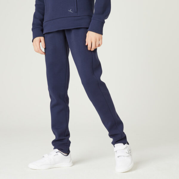 Jogginghose 500 Baumwolle atmungsaktiv Kinder marineblau