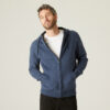 Kapuzenjacke Fitness Baumwolle 500 Herren blau