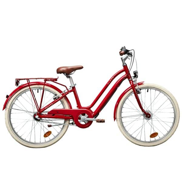 Kinderfahrrad City Bike 24 Zoll Elops 900 rot