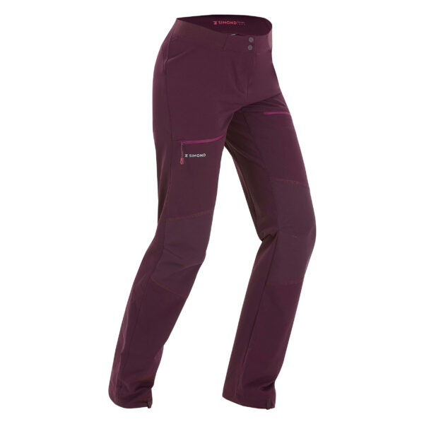 Kletterhose leicht Bergsteigen Rock Evo Damen bordeaux