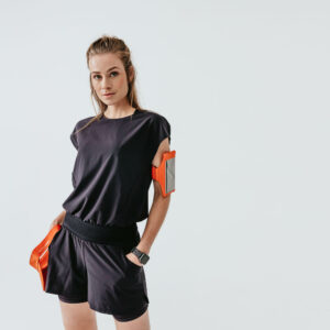 Kombi-Laufshorts Dry+ Damen schwarz