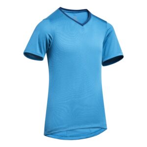 Kurzarm-Radtrikot 100 Kinder schwarz/blau