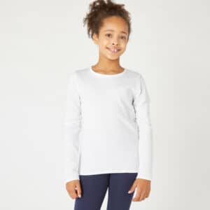 Langarmshirt Basic Baumwolle Kinder weiss